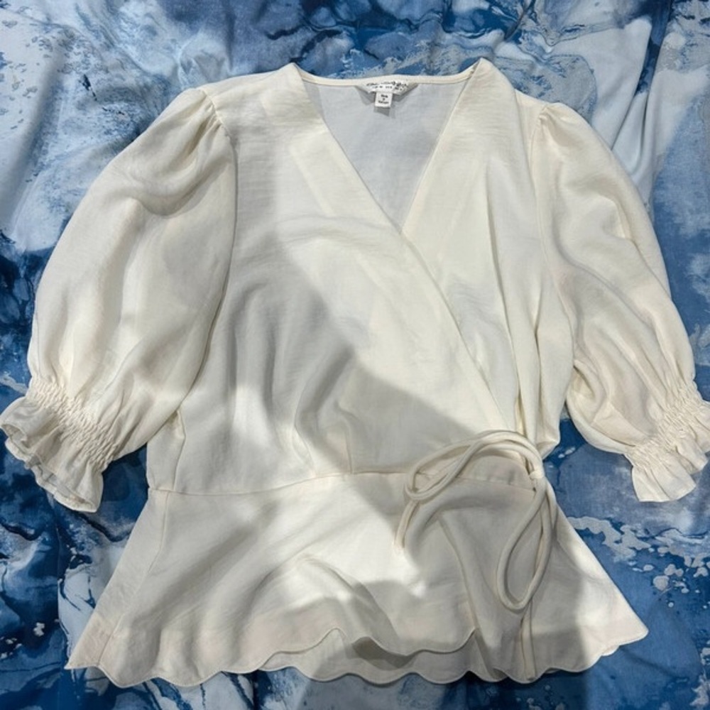 Elegant Cream Wrap Top